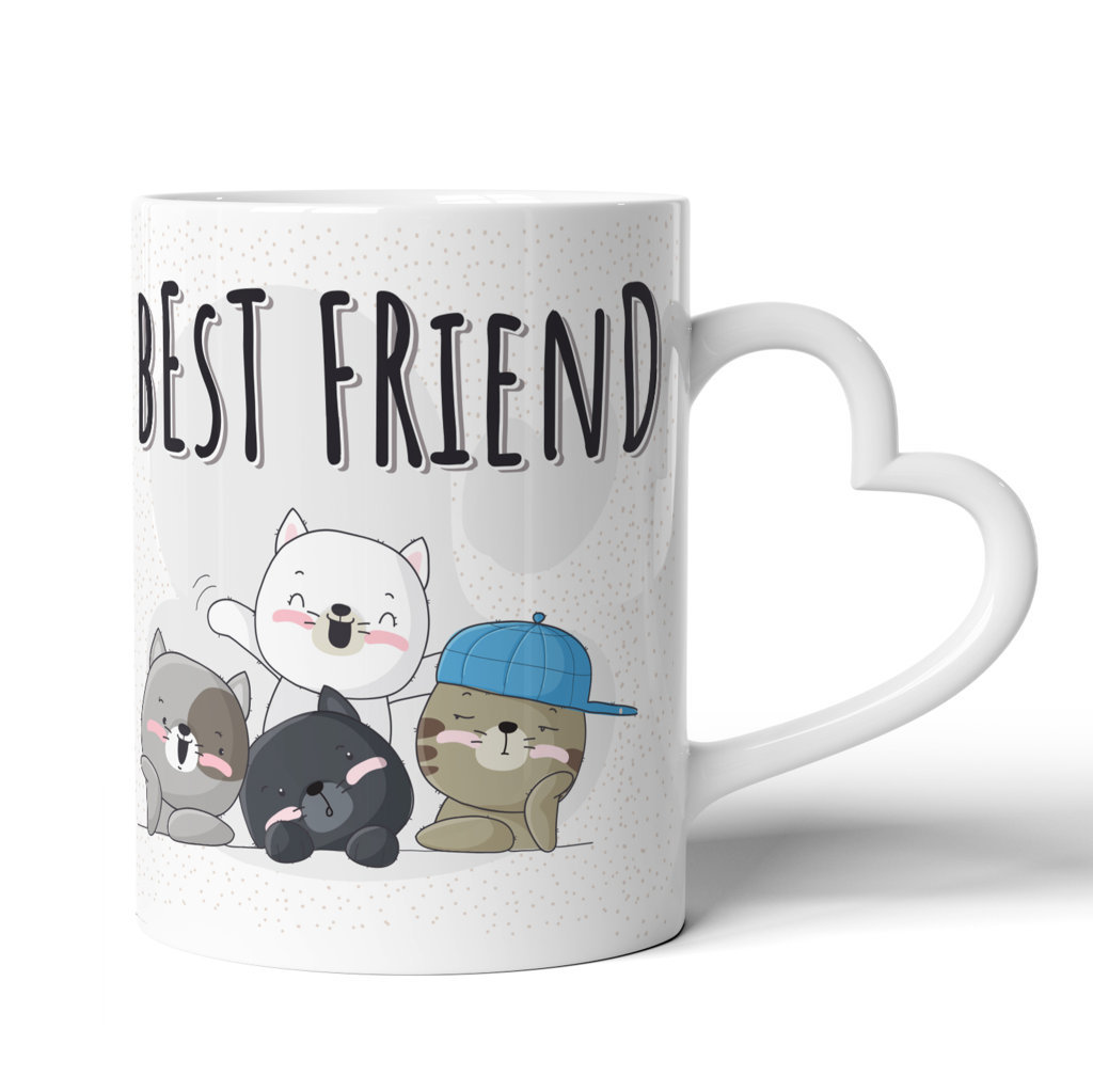 Printed Ceramic Coffee Mug | Friends | Best Friends Celebrating | 325 Ml. 